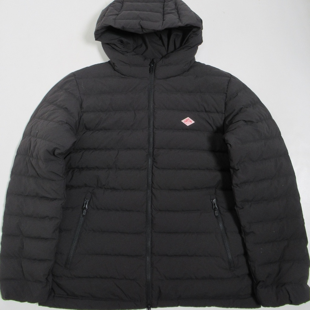 Danton Men's Nylon Taffeta Middle Down Hooded Jacket Black Size M